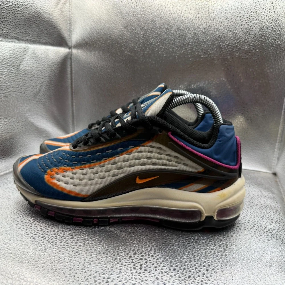 Size 6.5Y Nike Air Max Deluxe Cool‎ Gray Orange Kids Athletic Shoes AR0115-002